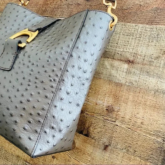 Dooney & Bourke Ostrich Embossed Leather Brynn Bag - Picture 3 of 8